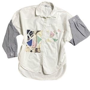 Zara Basic Graphic Button-Down Shirt - Size M